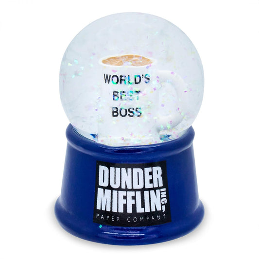 The Office "World's Best Boss" Mug 3-Inch Mini Light-Up Snow Globe