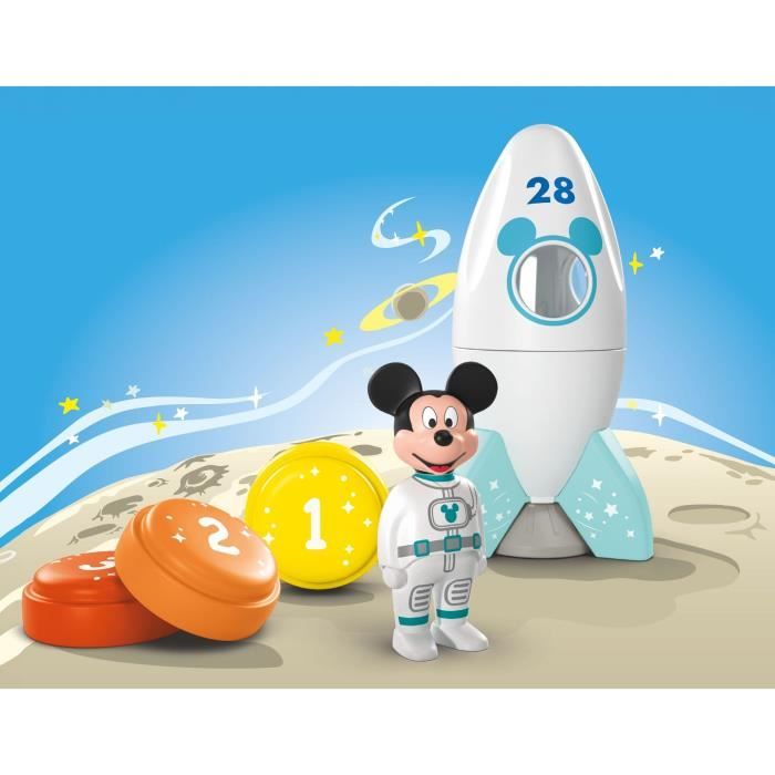PLAYMOBIL Junior 71771 Mickey astronaut with his rocket, Disney, 5 pieces, From 12 months