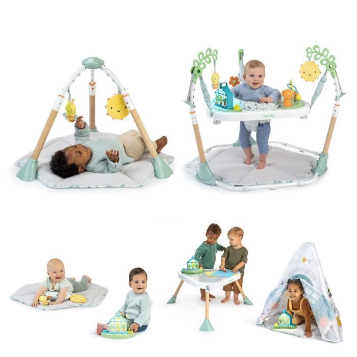 INGENUITY 6-in-1 Baby Bouncer Aid: Transforms into a Play Mat, Children's Teepee, Activity Table, Removable Toys