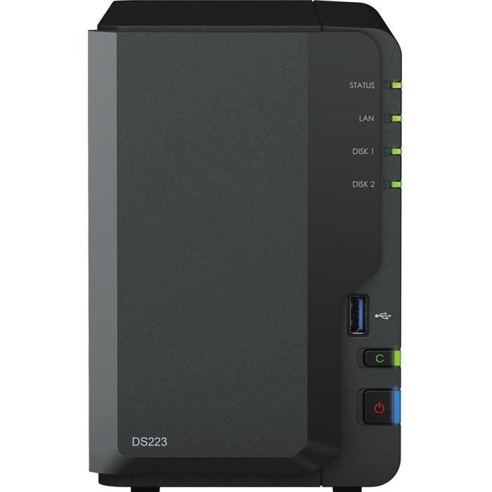 Synology DS223 storage server - 2 bays - 2 GB DDR4