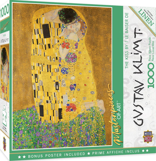 The Kiss 1000 Piece Linen Jigsaw Puzzle