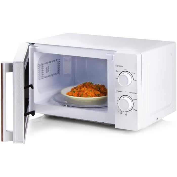 DOMO DO2720 microwave oven - 20L - 700W - 35 min timer - Defrost function - L44 x D35.8 x H 25.8 cm - White wood finish