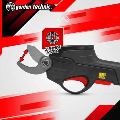 7.2V lithium rechargeable pruning shears with integrated battery and charger - Elem Garden