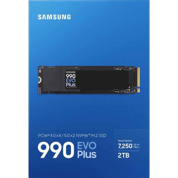 Internal SSD - SAMSUNG - 990 EVO Plus 2TB - NVMe M.2 PCIe 4.0x4 - Read speed up to 7250MB/s