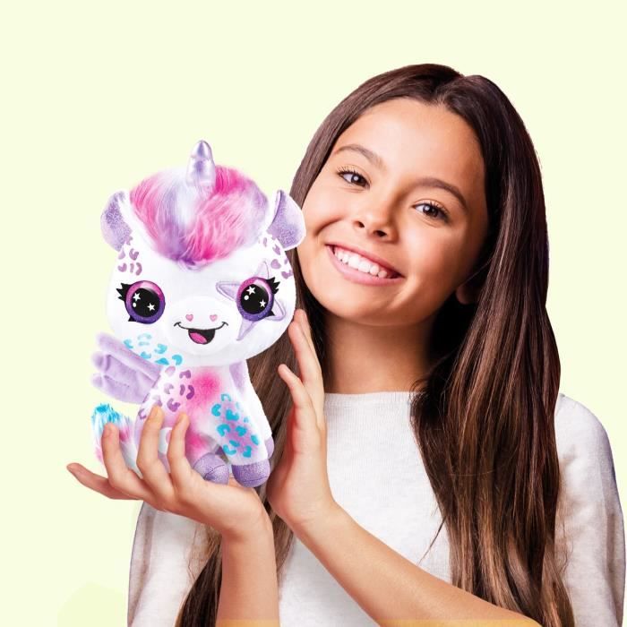 Airbrush Unicorn Plush Toy that Glows in the Dark to Customize - Spray Art Plush Toy with Felt Tips and Stencils - OFG 274 - Canal Toys