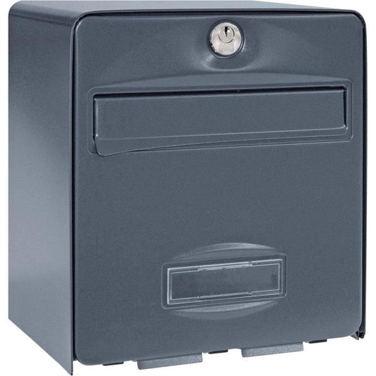 BURG WACHTER BALTHAZAR MINI 1 Door mailbox - Wall-mounted - Galvanized steel - Full opening - Anthracite - Made in France