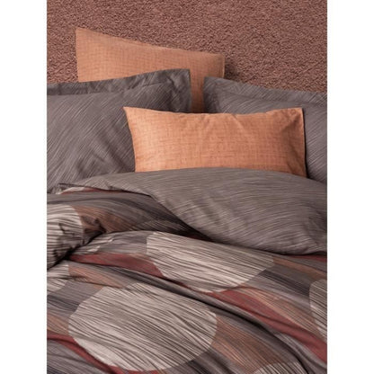 Bedding set - 1 duvet cover 220 x 240 cm + 2 pillowcases 60 x 60 cm - 100% cotton - Cinnamon