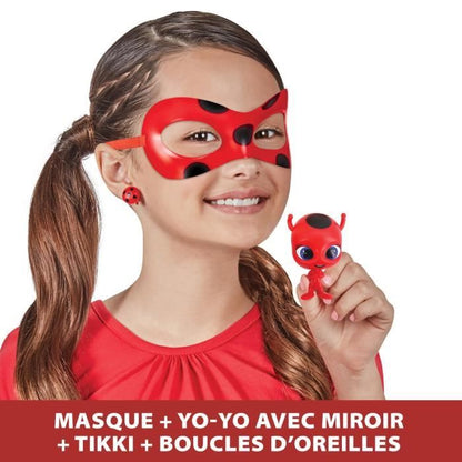 Ladybug Costume - Yoyo Mirror Mask Kwami Tikki Earrings - BANDAI - Miraculous Ladybug - Transformation Set