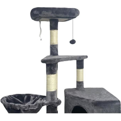 SWIFTY Cat tree - 55 x 40 x 138 cm - Dark grey - 3 platforms, 1 perch, 1 niche, scratching posts