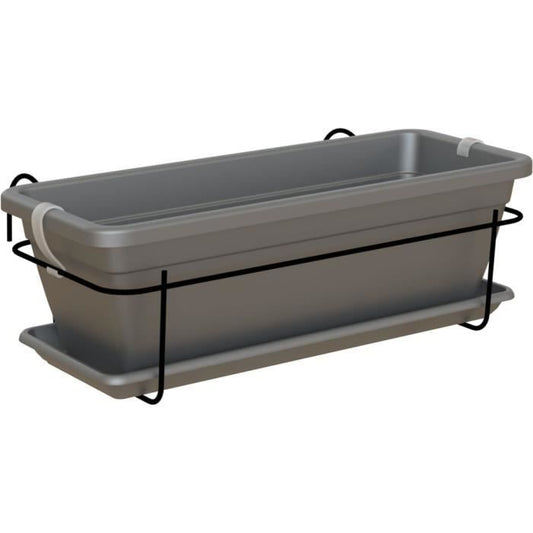 Artevasi - Balcony Kit Gardening Venezia 50cm Anthracite 50 x 19.5 x H16.3 cm - 1.13l