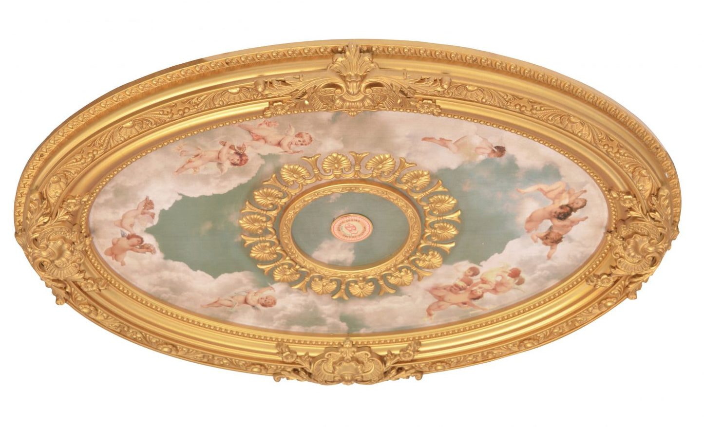 Cherubs Sky Oval Chandelier Ceiling Medallion 44in