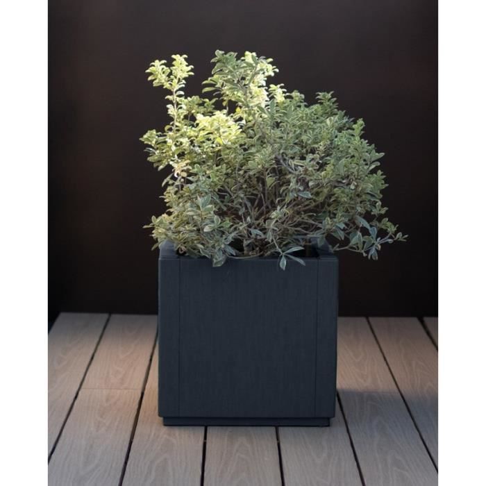 Flower box - ETHICA - Graphite - Square - 38 L - STEFANPLAST