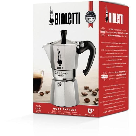 Bialetti MOKA EXPRESS 6 CUPS Italian or French press coffee maker
