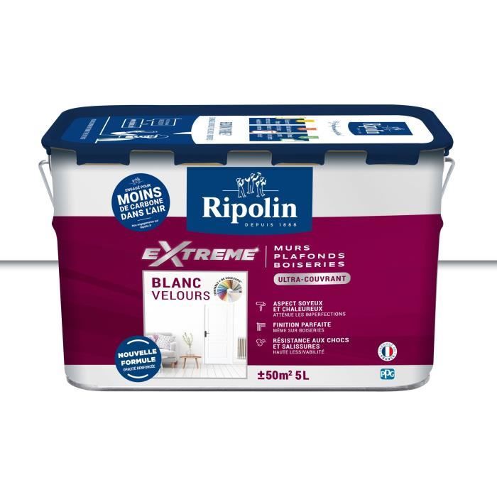 Extreme paint for walls and ceilings - Velvet white - RIPOLIN - 5 L
