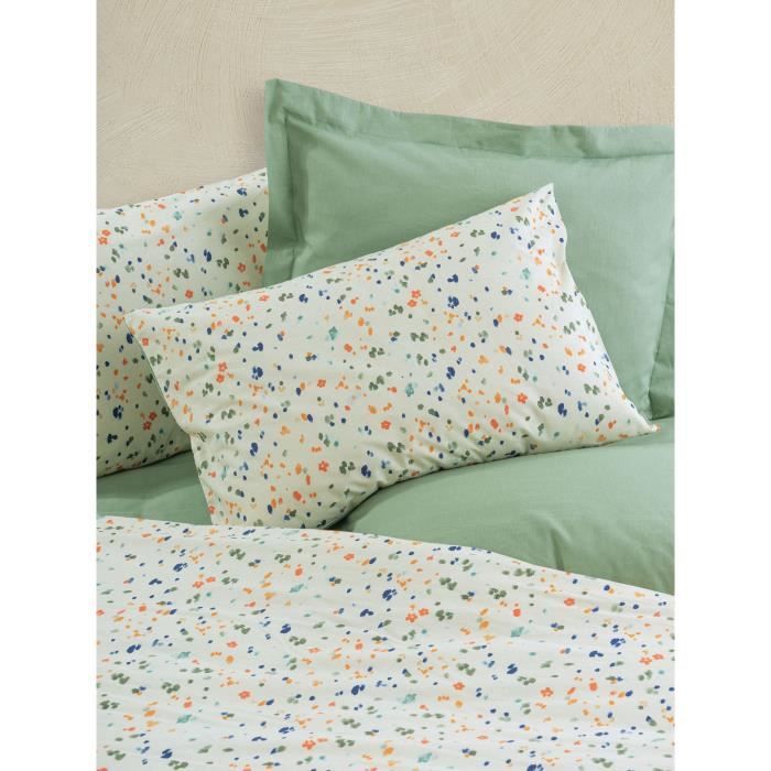 Bedding set - 1 duvet cover 220 x 240 cm + 2 pillowcases 60 x 60 cm - 100% cotton - Green