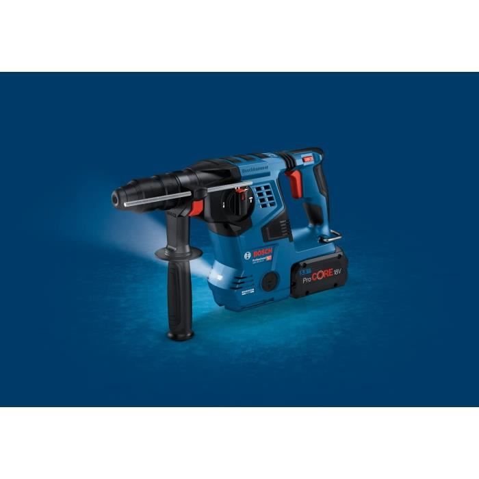Bosch Professional GBH 18V-28CF 3.3J hammer drill with GDE 18V-16 suction device, 2 ProCore 8.0Ah batteries, charger, Llbox 0611921003