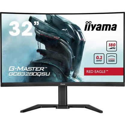 PC Monitor - IIYAMA - GCB3280QSU-B2 - 31.5 QHD - VA - 180Hz - 0.2ms - HDMI/DP/USB HUB - Adjustable stand - Curved 1500R - Black