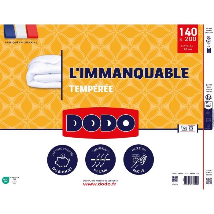 DODO - 250G/m² temperate duvet - THE UNMISSABLE - 140 x 200 cm - White