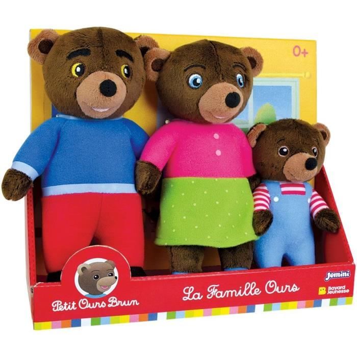 Plush box - LITTLE BROWN BEAR - JEMINI - Family: Mama bear, Papa bear and Little brown bear
