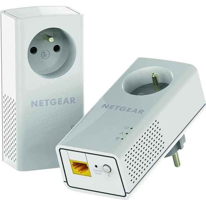 NETGEAR Pack of 2 adapters 2000 Mbit / s - 2 ports 10/100/1000 RJ45 - With integrated plug PLP2000-100FRS