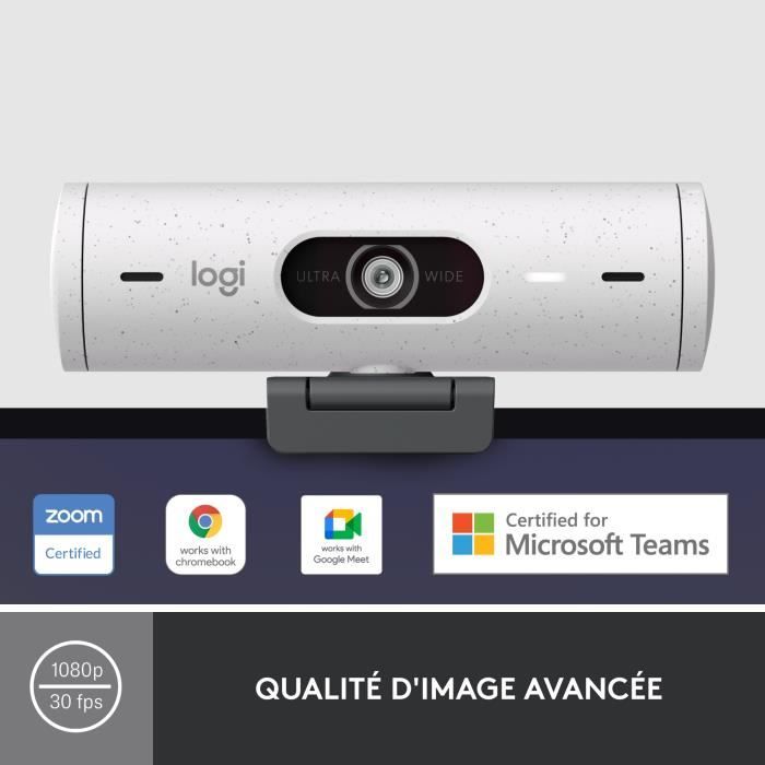 Logitech - Brio 500 webcam HD with Auto - White Expo
