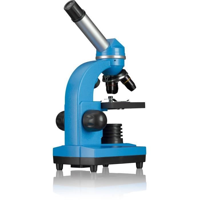 BIOLUX SEL - BRESSER JUNIOR student microscope - 40x-1600x magnification - experiment kit - blue
