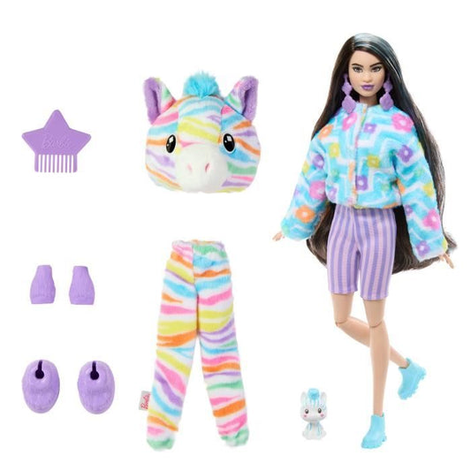 Barbie-Barbie Cutie Reveal-Zebra Doll Colorful Dream with 10 Surprises HRK39