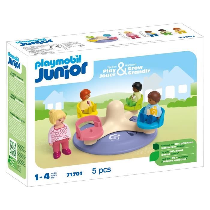 PLAYMOBIL Junior 71701 Children and turnstile - Includes four figures and a turnstile - From 1 year old