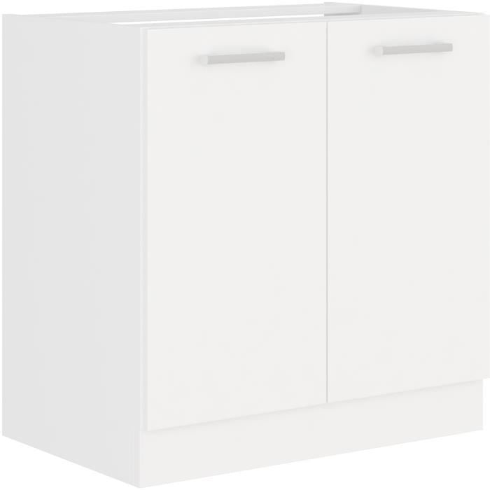 ATLAS 2-door sink unit - L 80 x H 82 x D52 cm - White decor - Sold without worktop