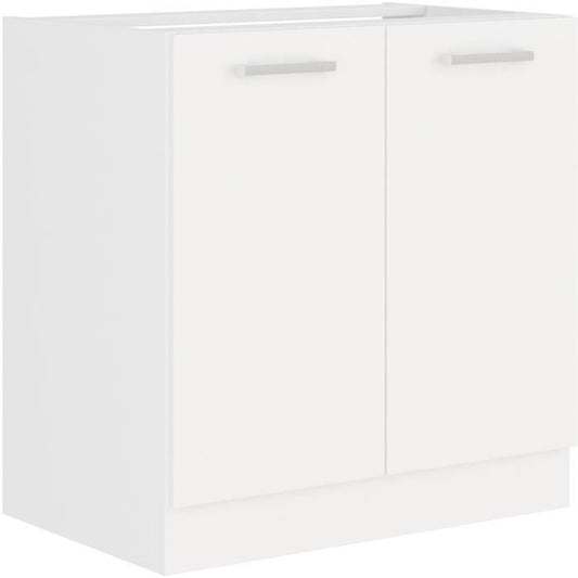 ATLAS 2-door sink unit - L 80 x H 82 x D52 cm - White decor - Sold without worktop