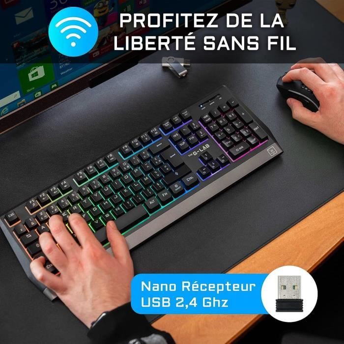 Wireless Gaming Pack - Keyboard + Mouse - French