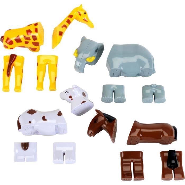 Magnetic Animals - KLEIN - 0071 - 4 Large Funny Animals Puzzle, Bag - 16 Pieces - From 12 Months