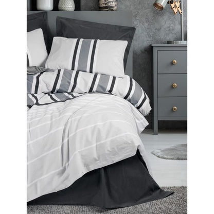Bedding set - 1 duvet cover 220 x 240 cm + 2 pillowcases 60 x 60 cm - 100% cotton - Anthracite
