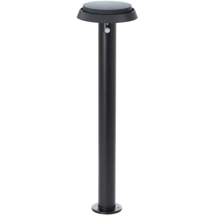 Outdoor bollard - BRILLIANT - ALVERO - LED and solar - Motion detector - Metal and plastic - 4 W - Black