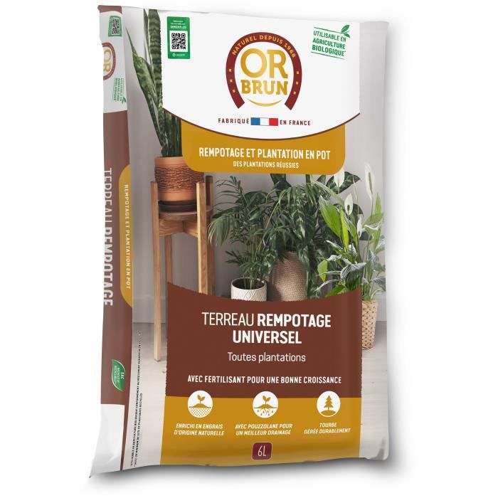Universal potting soil - BROWN GOLD - OBRTREM6U - 6L - Improves growth