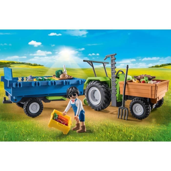 Playmobil - 71249 - Country the farm - Tractor with trailer