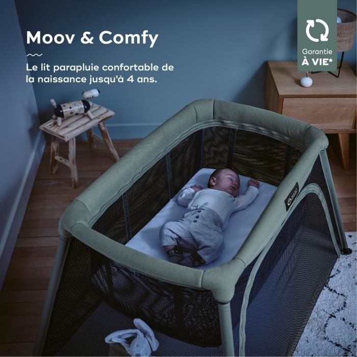 Babymoov Moov and Comfy 3-in-1 travel cot - From birth to 4 years - Large cradle Extra bed & Play area