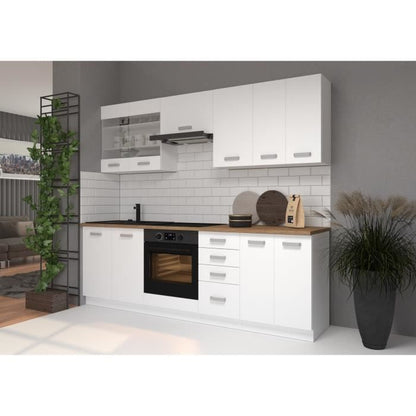 ATLAS Oven cabinet - White decor - L60cm - Sold without worktop