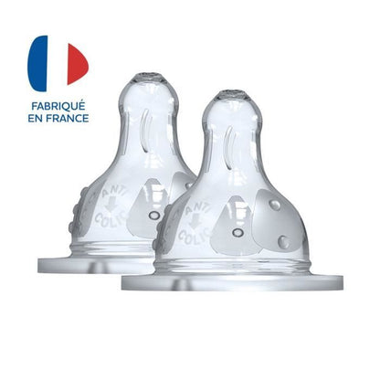 DODIE Initiation Teat + 3-speed round Supernova - wide neck - +6 months - flow silicone 4 - thick liquid - set of 2