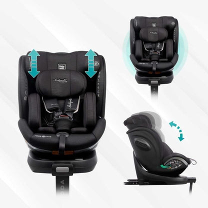 Car seat - BABYAUTO - SCUDDA GREY DOBBY - From birth to 12 years - 0-36 kg - I-Size - ISOFIX - 360° swivel - ECE R129