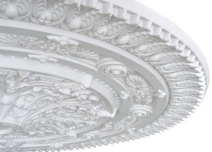 Classic White Round Ceiling Medallion 37 Inch Dia
