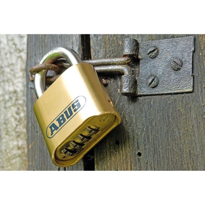 Combination padlock - ABUS - 180IB/50 B/DFNLI - Forged brass body - Stainless steel shackle - Four-digit numeric code