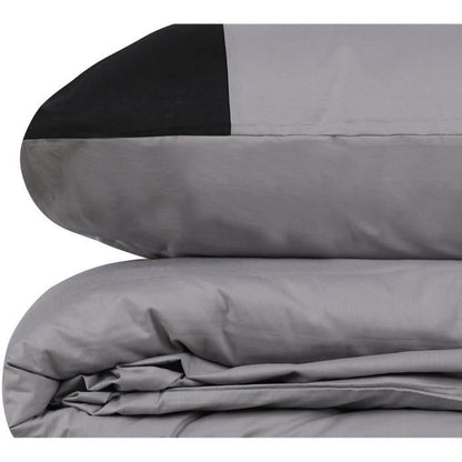 Bedding set - 1 duvet cover 220 x 240 cm + 2 pillowcases 60 x 60 cm - 100% cotton - Grey