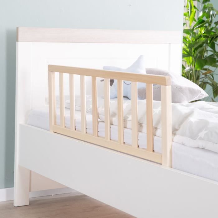 ROBA Bed Rail 90 cm - Safe Fall Protection for Babies and Children - from 18 Months to 5 Years - Easy Assembly - Natural Wood