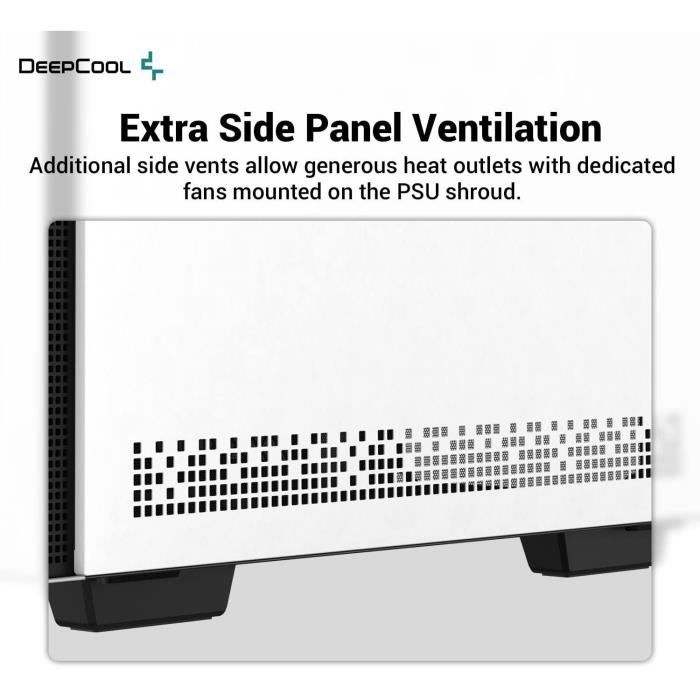 PC case without power supply - DEEPCOOL CH370 (White) - Mini tower - Micro-ATX format