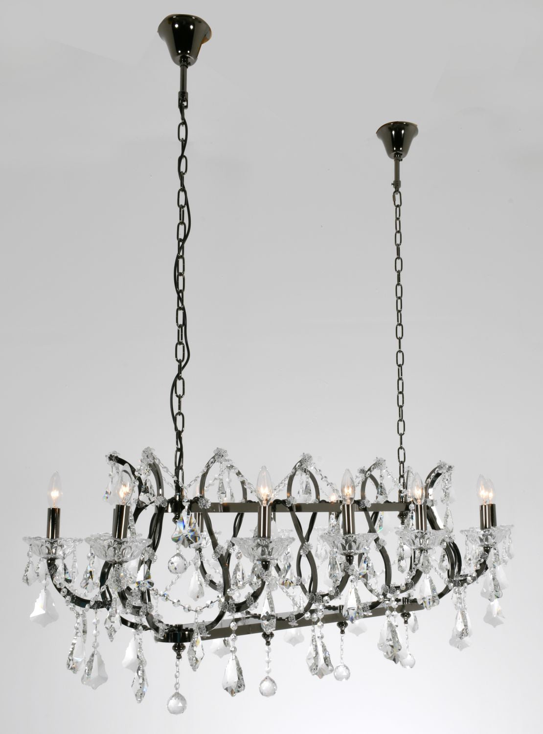 Barcelona Smoked Stainless and Crystal Chandelier