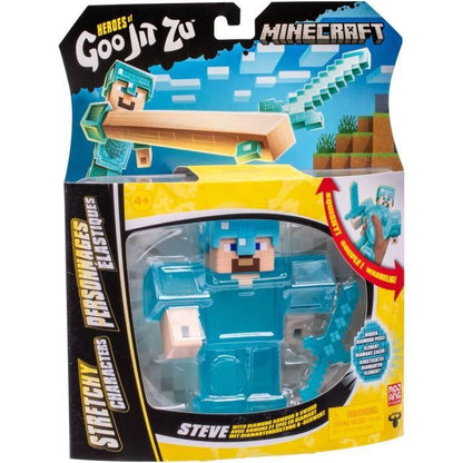 Stretchy Figure - GOO JIT ZU - Minecraft Steve - 11 cm - Elastic Texture - 3x Stretchy