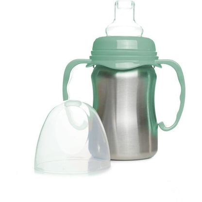 Learning cup - THERMOBABY - Stainless steel - 180 ml - Cactus green - Ergonomic and leak-proof
