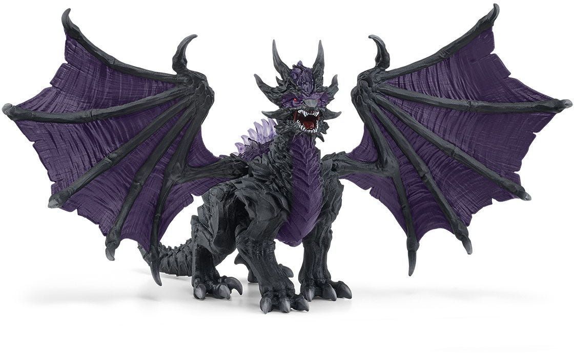Dark Dragon Figure - Ultra-Realistic and Durable Toy Dragon with Movable Wings - Gift for Boys and Girls Ages 7