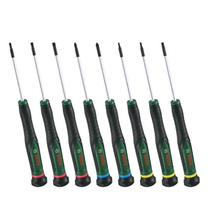 Bosch 8-piece screwdriver set (for DIY/modeling/crafts, precise and magnetic bits PH/TX/HEX/Slotted)